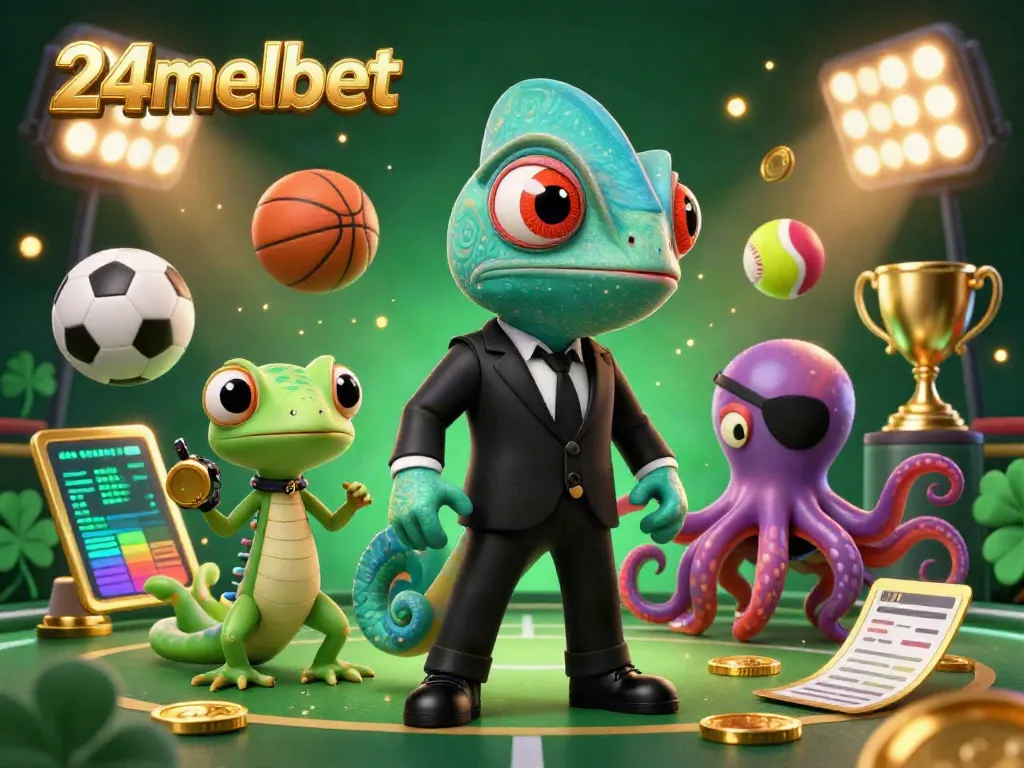 Bet on sports with 24melbet featuring engaging characters and vibrant gaming elements.
